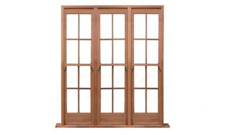 8 light double hung: triple unit