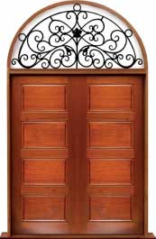 horizontal 4 panel: door in frame