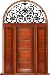 horizontal 4 panel: door in frame