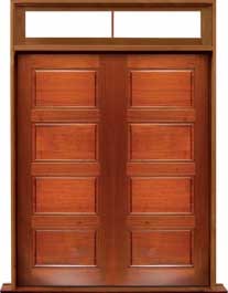 horizontal 4 panel: door in frame