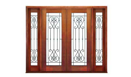 iron grille: double door +  two sidelights