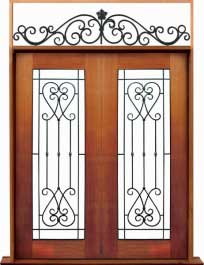 iron grille: door in frame