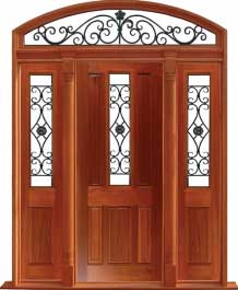 paddington with ironwork: single door +  two sidelights