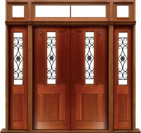 paddington with ironwork: single door +  two sidelights