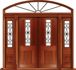 paddington with ironwork: single door +  two sidelights