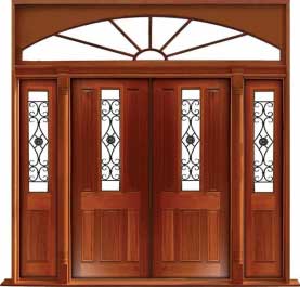 paddington with ironwork: single door +  two sidelights