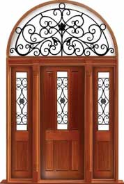 paddington with ironwork: single door +  two sidelights