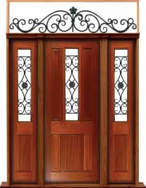 paddington with ironwork: single door +  two sidelights