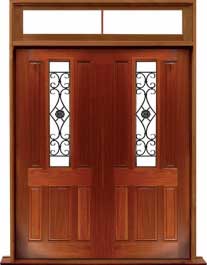 paddington with ironwork: single door +  two sidelights