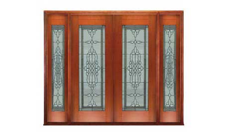 regent leadlight: double door +  two sidelights
