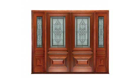 sovereign leadlight: double door +  two sidelights